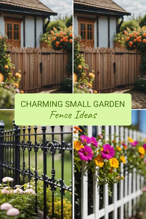 If you have a cozy little garden, picking the right fence can truly make it shine! Check out these super nice small garden fence ideas perfect for adding some charm to your backyard. From adorable wrought iron fences filled with flowers to pretty white vinyl fences that let the colors peek through, you'll find designs you love. These fence ideas help you create a special spot for relaxation and beauty. Putting up a sweet fence will really transform your space and invite you to enjoy your garden even more! Small Patio Fence Ideas, Brick And Picket Fence, Front Garden Fencing, Plant Fence Ideas, Small Fence Ideas, Small Garden Fence Ideas, Front Garden Fence Ideas, Outdoor Fence Ideas, White Picket Fence Garden