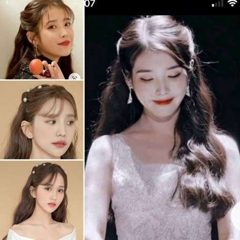 Korean Hairstyle For Graduation, Hairdo Down, Hairstyle For Graduation Medium Hair, Korean Hairstyle Graduation, Korean Fancy Hairstyle, Korean Hair Do Wedding, Hairdos For Graduation, Hairstyles For Long Hair Formal Elegant, Iu Inspired Hairstyles