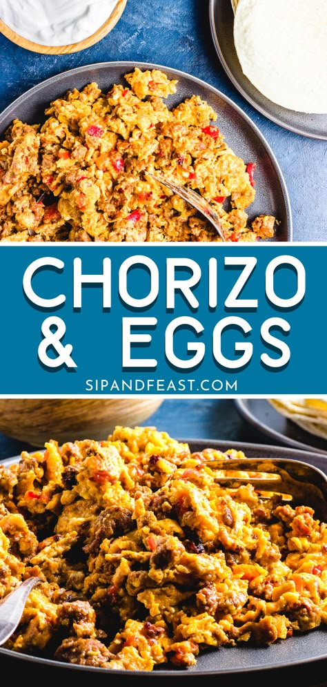 Recipes Using Chirozo, Eggs With Chorizo, Chorizo Eggs Breakfast, Chorizo Egg Scramble, Chorizo Breakfast Scramble, Egg And Chorizo Burrito, Mexican Chorizo And Eggs, Chorizo Quesadilla Recipes, Mexican Recipes With Chorizo