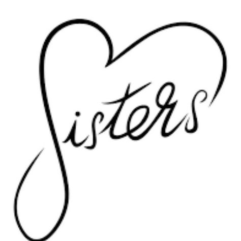 Sisters Calligraphy, Sister Quotes Humor, Sister Heart Tattoos, Sisters Forever Quotes, Sisters Tattoos, Sister Forever, Sister Love Quotes, Lightning Bolt Design, Sisters Quotes