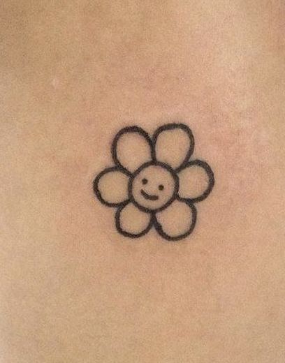 Smiley Face Stick And Poke, Heart Smiley Face Tattoo, Smiley Flower Tattoo, Smiley Tattoo, Smiley Face Tattoo, Stick Poke Tattoo, Tattoos Inspo, Sharpie Tattoos, Handpoke Tattoo