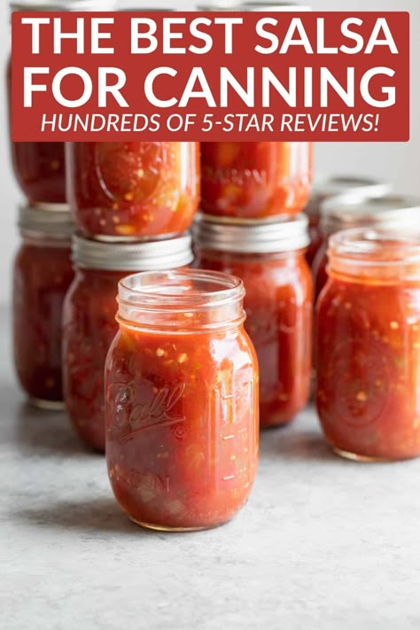 The BEST homemade salsa for canning. Have fresh tomatoes? Then you'll want to make this salsa, either hot or mild. It's so delicious and inexpensive to make! #salsa #canning #tomatoes #healthy | www.delishknowledge.com Homemade Salsa For Canning, Homemade Canned Salsa, Mild Salsa Recipe, Salsa For Canning, Canning Homemade Salsa, Best Homemade Salsa, Canned Salsa, Canned Salsa Recipes, Best Salsa Recipe