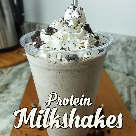 Frozen Recipes – No Cheat Day Needed Reeses Protein Shake Healthy, Frozen Protein Coffee, Priemer Protien Drink Recipes, Frozen Protein Shake, Ice Cream Protein Shake, Protein Shake Milkshake, Protein Milkshake Recipe, Oreo Protein Shake, Protien Smoothies Recipes