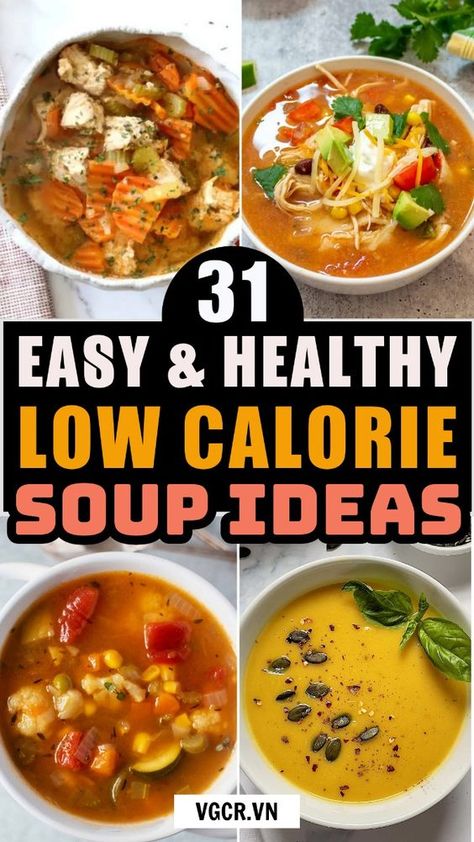 Sometimes, all you need is a comforting bowl of soup. These low-calorie soup recipes are not only delicious and nutritious but also easy to prepare. By starting your meals with a low-calorie soup, you might end up consuming 20% fewer calories while still feeling satisfied. This simple dietary adjustment could lead to significant weight loss—think […] Lean Soup Recipes, Low Calorie Tortilla Soup, Healthy Filling Soup Recipes, Low Cal Soup Recipes Healthy, Low Calorie Recipes Soup, Low Cal Soups 200 Calories, Low Calorie Soups And Stews Crockpot, Healthy Low Calorie Soups, Easy Low Calorie Soup Recipes