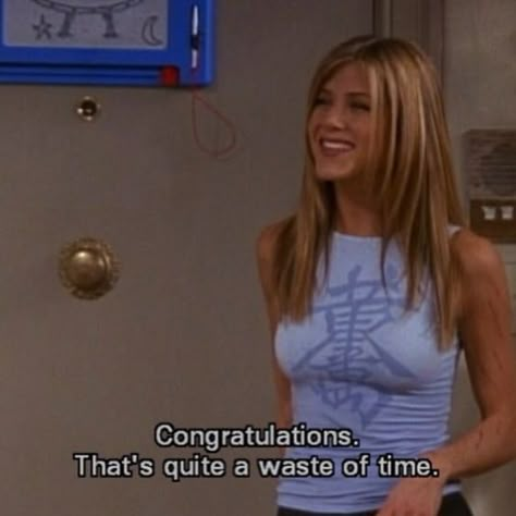 Rachel Friends tv show Funny quotes | Friends | Pinterest | Waste Of Times, Funny Comebacks and ... Rachel Friends, Friends Scenes, Jenifer Aniston, Yearbook Quotes, Tv Shows Funny, Show Quotes, Friends Moments, Friends Series, Senior Quotes