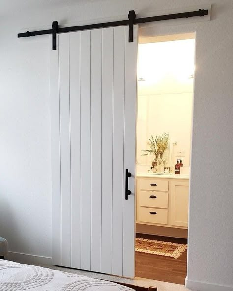 Inside Sliding Door Ideas, Slide Doors For Bedroom, Barn Door Inside Bathroom, From Door Ideas House, Sliding Door Toilet Room, Sliding Door For Small Bathroom, Toilet Sliding Door Design, Barnyard Door Bathroom, Instead Of Doors Ideas