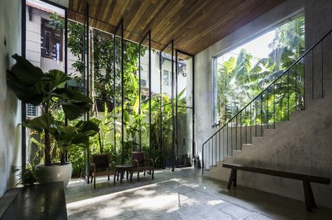 Pinterest• @erikaltamedina ❣ Vietnamese House, Plant Apartment, Contemporary Townhouse, Tropical Architecture, Japanese Architect, Tropical House, Row House, Design Case, Cool Plants