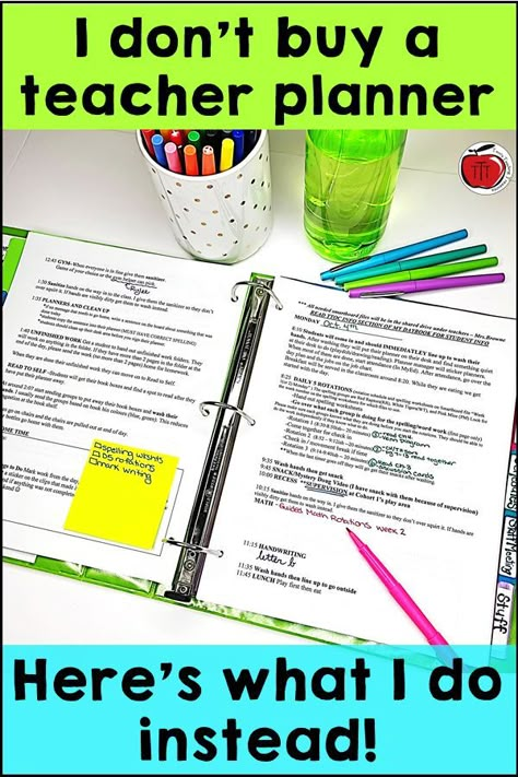 teacher planner in a binder. Don't buy a planner make one that saves you lots of time in the future. Terri's Teaching Treasures Lesson Plan Middle School, Best Teacher Planner Middle School, Teacher Monthly Organization, High School Teacher Organization Ideas, Assistant Teacher Tips, Teacher Lesson Plan Organization, Organized Classroom High School, Batch Planning Teacher, Itinerant Teacher Organization Ideas