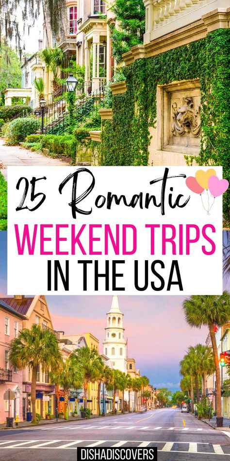 Trips For Couples In Us, Best Long Weekend Getaways, Honeymoon Ideas In Usa, Romantic Cities In The Us, Fun Weekend Trips For Couples, Best Us Vacations For Couples, Best Places To Travel In Us For Couples, Quick Weekend Trips, Weekend Getaway Ideas East Coast