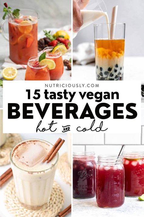 Vegan Beverages, Vegan Smoothie Recipes, Vegan Grilling, Vegan Drinks, Recipe Cookbook, Beverage Recipes, Easy Drink Recipes, Vegan Comfort Food, Vegan Smoothies