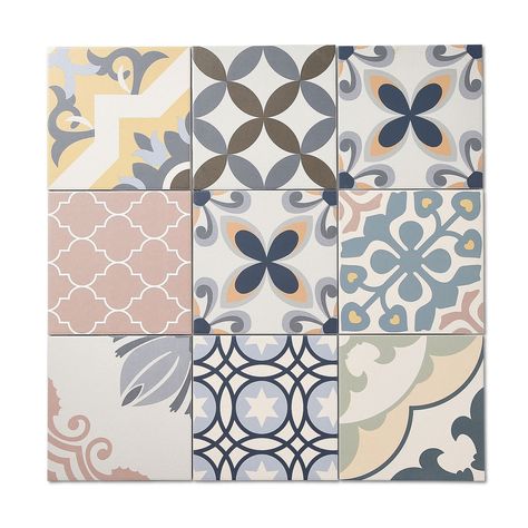 Dramatic Bathroom, Modern Kitchen Tiles, Porcelain Superstore, Bathroom Flooring Ideas, Patterned Kitchen Tiles, Vinyl Flooring Bathroom, Patchwork Tiles, Bathroom Vinyl, Patterned Tile