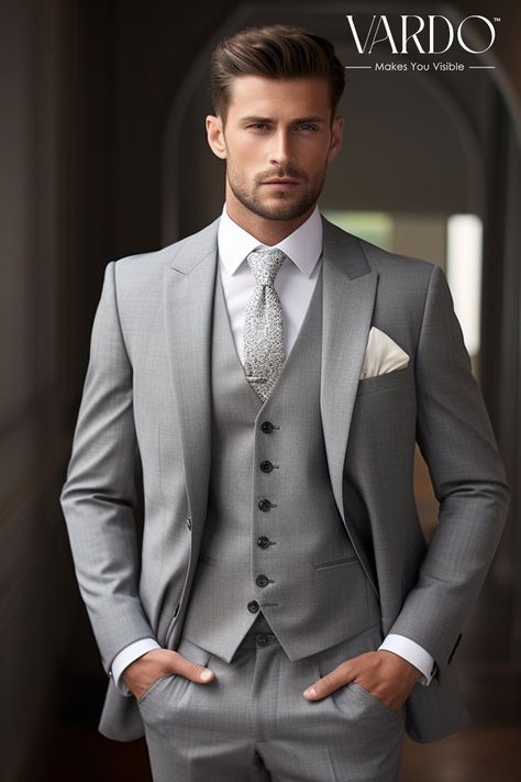 >>ORIGINAL ARTWORK AND CONTENT, PLEASE DO NOT COPY<< Men Suits, Suits For Man, Men's Grey Three Piece Suit - Versatile, Classic, and Perfect for Any Occasion, Formal Attire, Formal Fashion Slim Fit Suit, Formal piece Wedding Suit, Double Breasted, Formal Fashion Slim Fit Suit. Elevate your style with our meticulously crafted men's grey three-piece suit. This versatile ensemble combines timeless fashion with modern sophistication, making it an essential addition to your wardrobe. Our expertly tai 3pc Suit For Men Wedding, Ratatouille Wedding, Vardo Suits, Men Suit Design, Light Grey Suit Men, Grey Groomsmen Suits, Grey Three Piece Suit, Three Piece Suit Mens, Wedding Suits Men Grey