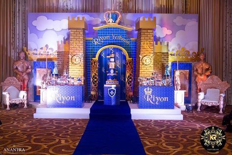 Royal Castle Dessert Spread from a Royal Prince Birthday Party on Kara's Party Ideas | KarasPartyIdeas.com (18) Royal Prince Birthday Party, Prince Birthday Theme, Theme Bapteme, Royal Birthday Party, Decoration For Birthday Party, Prince Birthday Party, Prince Theme, Royal Theme, Prince Party