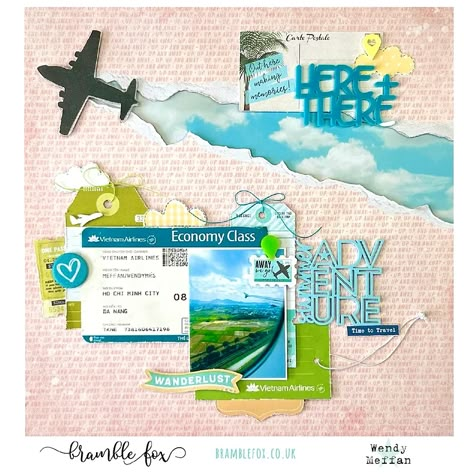 Clouds Scrapbook Layout, Thailand Scrapbook Layouts, Helicopter Scrapbook Layouts, Travel Scrapbook Ideas Layout, Parasailing Scrapbook Layouts, Airplane Scrapbook Layouts, Florida Scrapbooking Layouts, Summer Holiday Scrapbook Ideas, Travelogue Ideas Layout