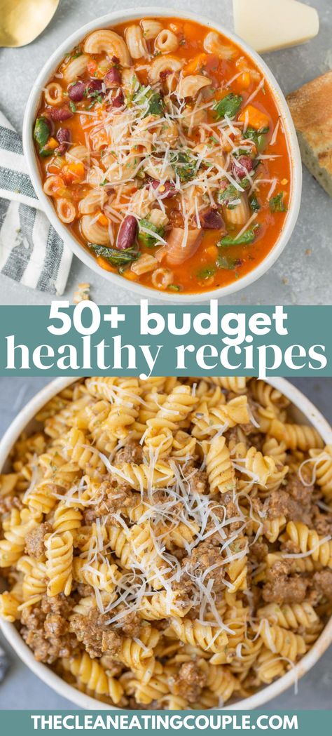 These are the best Budget Healthy Meals. From cheap healthy dinner ideas to budget breakfasts, browse all the best cheap, easy, healthy meals! There are meals for two, cheap meal prep recipes and so much more! Cheap Healthy Dinner Ideas, Budget Healthy Meals, Cheap Easy Healthy Meals, Cheap Healthy Dinners, Cheap Meal Prep, Low Budget Meals, Nutritious Meal Ideas, Hearty Breakfasts, Recipes By Ingredients