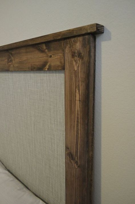 Headboard With Tiles, Rustic Farmhouse Headboard Diy, Diy Wood Wall Headboard, Diy Wood And Upholstered Headboard, Diy Headboard On Wall, Alternative To Headboard, Fyi Headboard, Diy Modern Headboard Ideas, Craftsman Headboard