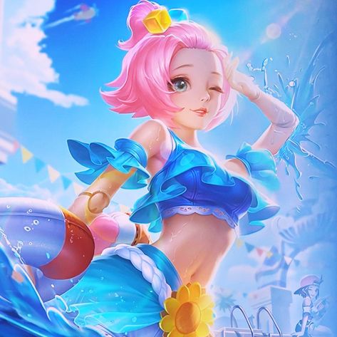 Angela Summer Vibes, Angela Summer, Angela Mobile Legends, Angela Mlbb, Miya Mobile Legends, Anime Mobile, Legend Wallpaper, Mobile Legends Bang Bang, Summer Skin