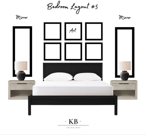 Black Headboard Master Bedrooms Decor, Black Modern Bedroom Furniture, Master Bedrooms Decor With Black Bed, Monochrome Master Bedrooms Decor, Bedroom Ideas With A Black Bed, Bedroom Inspirations Master Black Furniture, Cream Bedroom With Black Furniture, Black Bedroom Wall Art, Bedroom Ideas Master Modern Tufted Headboards