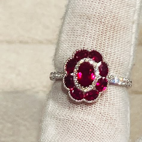 Closet Clean Up!! Magnificent 18k White Gold Natural Diamond And Blood Red Ruby Luxury Ring.Top Quality Make With A Finger Size 6.25.It’s Sizeable For Any Needs. Diamond Total Carats=0.28cts. Ruby Total Carats=1.73cts Retail$7.500 Comes With A Fancy Velvet Ring Box&Official Agi Certificate. Ruby Antique Ring, Ruby Engagement Ring White Gold, Red Ruby Ring Gold, Vintage Ruby Ring Gold, Modern Ruby Ring, Raw Ruby Ring, Victorian Ruby Wedding Ring, 1950s Rings, Ruby And Diamond Engagement Ring