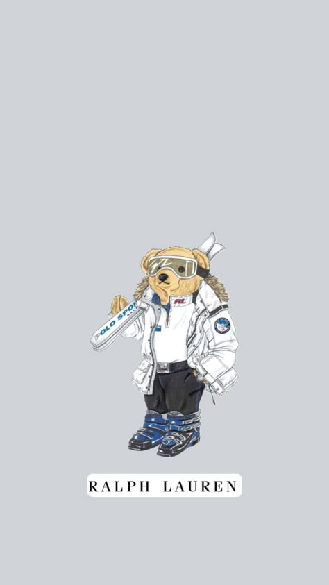 Bear Lockscreen, Polo Ralph Lauren Wallpaper, Skiing Wallpaper, Ski Wallpaper, Polo Bear Ralph Lauren, Lauren Aesthetic, Ralph Lauren Aesthetic, Blue Widget, Widget Wallpaper