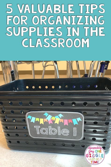 Student Materials Storage, Organizing Supplies In Classroom, Organizing Worksheets Classroom, Classroom Table Bins, Dollar Store Classroom Organization, Classroom Table Group Supplies, Kindergarten Classroom Table Storage, Scoop Rocker Storage Classroom, Student Supply Station Classroom