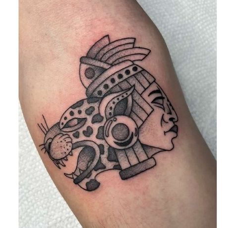 Aztec Tattoo Ideas Female, Mayan Traditional Tattoo, Traditional Mayan Tattoos, Mayan And Aztec Tattoos, Mayan Serpent Tattoo, Guatemalan Mayan Tattoos, Aztec Sun And Moon Tattoo, Small Mayan Tattoo, Maya Jaguar Tattoo