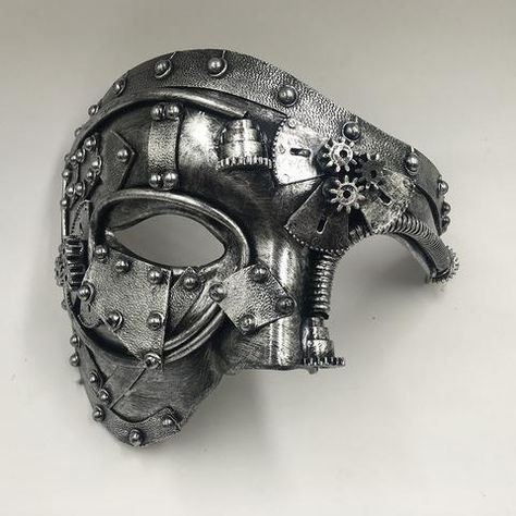 Steampunk Phantom Masquerade Half Face Mask – Go Steampunk Punk Costume Halloween, Phantom Masquerade, Phantom Mask, Punk Costume, Mask Ball, Action Figures Anime, Steampunk Mask, Halloween Party Costume, Halloween Party Props