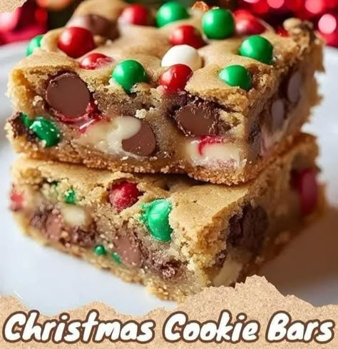 Laura Prepon Recipes 👩‍🍳🥣 | Christmas Cookie Bars  | Facebook Christmas Cookie Bars, Baking Christmas, Best Christmas Cookies, Cookie Bar, Cookie Bar Recipes, Xmas Cookies, Christmas Sweets, Christmas Dessert, Köstliche Desserts