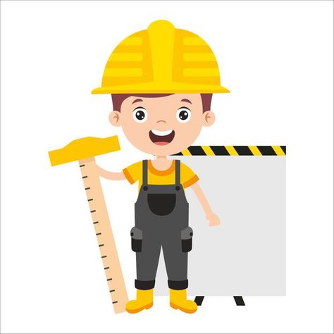 Engineer Drawing Cartoon, Engineer Clipart, Engineer Cartoon, Team Word, Projets Cricut, An Engineer, Work Site, Design Technology, Construction Tools