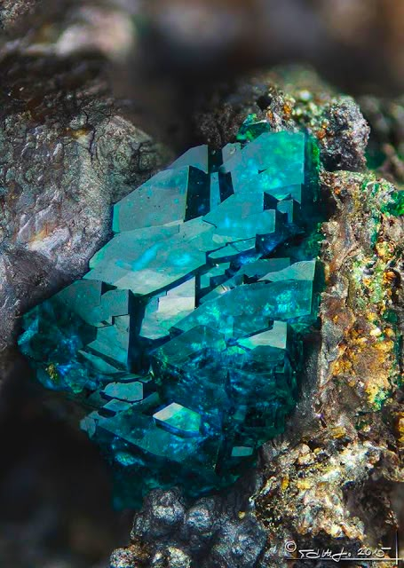 A Rock, Crystals, Glass, Green, Blue