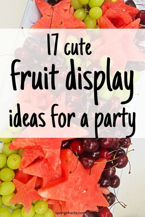 Get these cute fruit display ideas for a party when you host your next gathering at your home or apartment. Fruit Trays For Party Cute Ideas, Unique Fruit Tray Ideas, Fruit Displays Ideas, Easy Fruit Trays Ideas Party Platters, Small Fruit Platter Ideas, Fruit Displays For Party, Fruit Tray Arrangements, Spring Fruit Tray, Fruit Platters Party