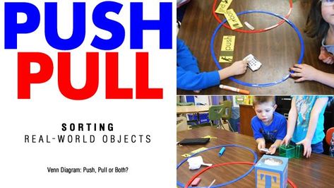 forces-and-motion-sort Push Pull Activities For Kindergarten, Push And Pull Centers, Push Pull Activities For Kids, Push And Pull Experiments For Kids, Push And Pull Activities For Preschool, Physics Experiments For Kids, Push And Pull Activities, Forces Science, Gravity Experiments