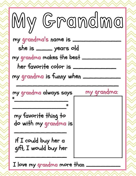 Grandma Worksheet, Grandma Printable, Grandparents Day Activities, Grandma Journal, Flower Wall Hanging Decor, Diy Paper Wall Hanging, Room Hanging Decor, I Love My Grandma, Grandparents Day Crafts