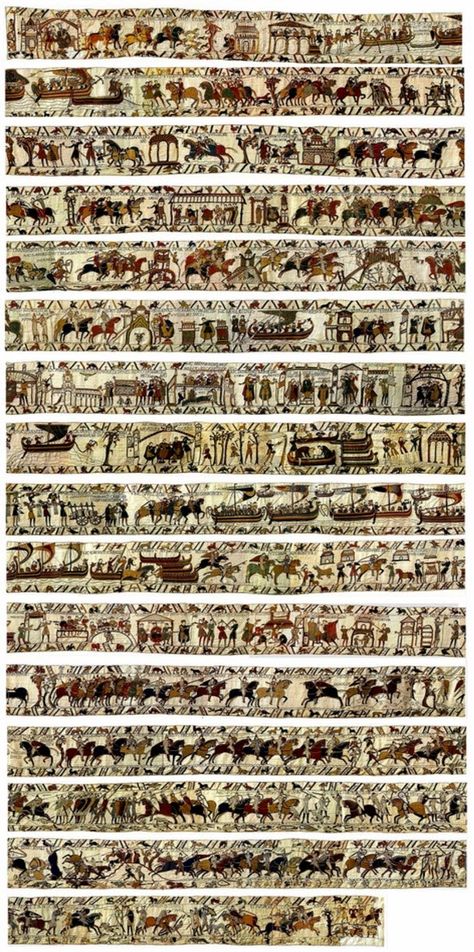 Bayeaux Tapestry, Battle Of Hastings, Norman Conquest, Mini Printables, Stem Stitch, Bayeux Tapestry, Empire Romain, William The Conqueror, Karakter Disney