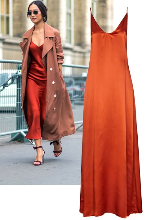 Casual Slip Dress Outfit, Casual Slip Dress, Nicole Warne, Slip Dress Outfit, First Date Outfits, Color Pantone, Red Slip Dress, Little Red Dress, Outfit Red