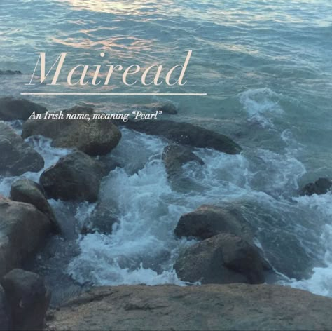 The name Mairead 🫧🐚  #aesthetic #aestheticnames #cute #ocean #Mairead #blue #name Ocean Names Aesthetic, Mairead Core, Ocean Username Ideas, Sea Names For Boys, Ocean Names Girl, Ocean Themed Names, Water Related Names, Island Names Ideas, Ocean Names Inspiration