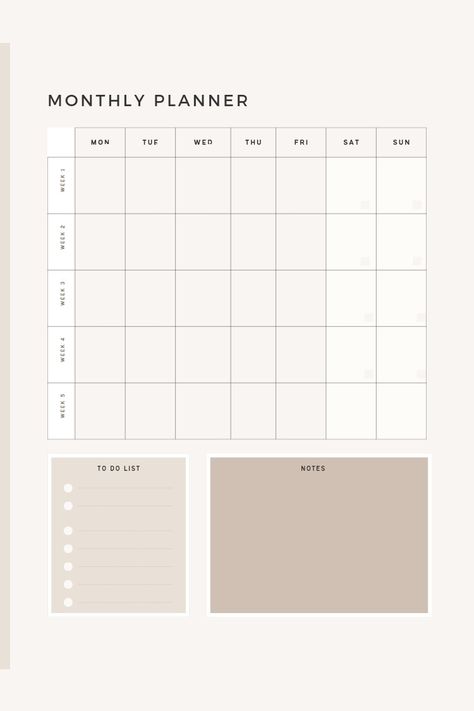 monthly planner | set planner | weekly planner | beige | minimalist Free Monthly Planner, Planner Monthly Layout, Digital Planner Ideas, Interactive Calendar, Digital Journaling, Planner Writing, Beige Minimalist, Month Planner, Journal Templates