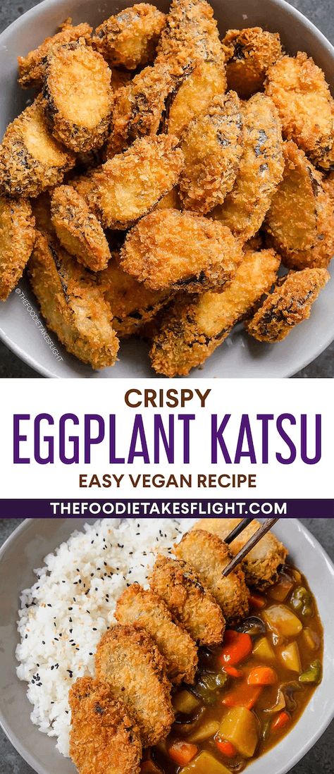 Eggplant Recipes Crispy, Healthy Eggplant Dinner Recipes, Cooking With Eggplant, Vegan Fried Eggplant, Vegan Asian Eggplant Recipes, Egg Plant Fried, Vegetarian Food Ideas Easy, Vegan Fried Eggplant Recipes, Vegan Eggplant Curry