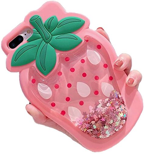 Unique iPhone 7 Plus Case, Cute 3D Creative Soft Feeling Silicone Phone Case Cover for Apple iPhone 7 Plus Liquid Pink Strawberry: Amazon.ca: Cell Phones & Accessories Strawberry Gel, Amazon Phone Cases, Pineapple Phone Case, Pony Gift, Glitter Liquid, Glitter Iphone Case, Kawaii Phone Case, Glitter Phone Cases, Pretty Phone Cases