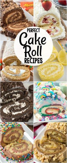 Rolled Cakes, Yule Log Recipe, Jelly Roll Cake, Chocolate Roll Cake, Chocolate Lemon, Kek Lapis, Swiss Roll Cake, Swiss Rolls, Roll Cakes