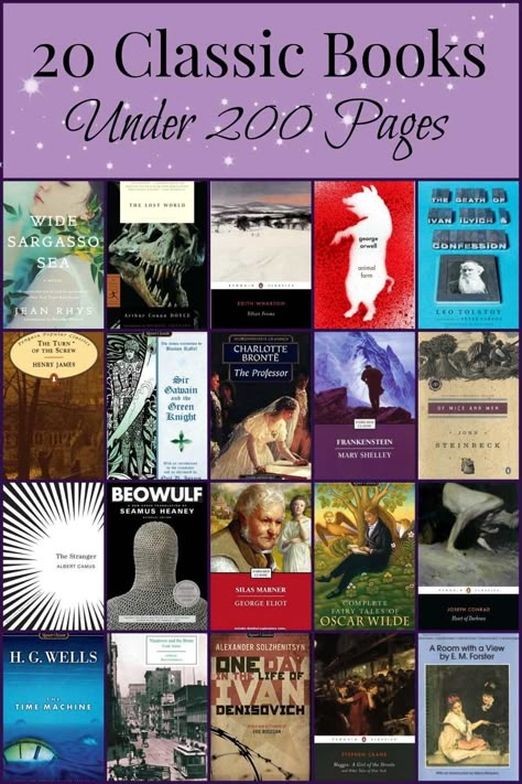 20 classic books under 200 pages. Challenge yourself to read classic literature but do so quickly! Read Beowulf, Frankenstein, Animal Farm, and more great literature. Short Novels To Read, Classic Romance Books, Classical Books, Classics To Read, Books To Read Before You Die, Book Thief, Classic Novels, Books Everyone Should Read, Short Novels