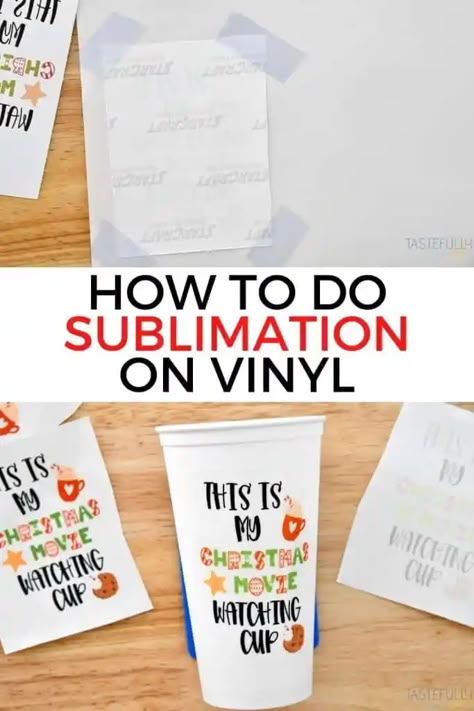 How To Use Sublimation On Vinyl - Tastefully Frugal How To Make Sublimation Stickers, How To Use Sublimation Paper, Sublimation Stickers How To, How To Sublimate On Vinyl, Sublimation Printer Projects, Cricut Sublimation Printing, Things To Sublimate On, Cupcake Crafts, Sublimation Items