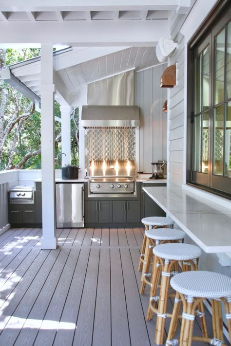 Pass Through Kitchen, Outdoor Kitchen And Dining, Outdoor Kitchen Appliances, Southern Living Homes, Kitchen Installation, Design Blogs, Patio Interior, Kitchen Pictures, Outdoor Kitchens