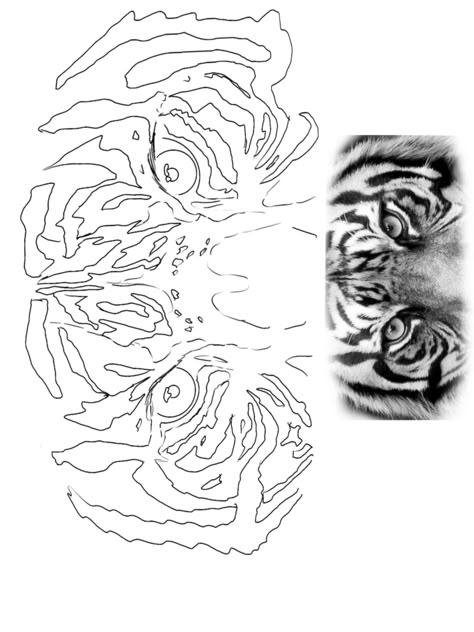 Tiger Eye Tattoo Stencil, Tiger Tattoo Template, Tiger Tattoo Outline Design, Tiger Face Tattoo Stencil, Tigers Face Tattoo, Tiger Eyes Tattoo Design, Tigres Tattoo, Chess Piece Tattoo, 30 Tattoo