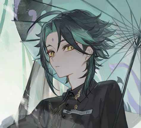 Genshin Xiao Icon, Xiao Art, Anime Green Hair, Xiao Icons, Adeptus Xiao, Xiao Genshin Impact, Xiao Genshin, Anemo Boys, Xiao Xiao