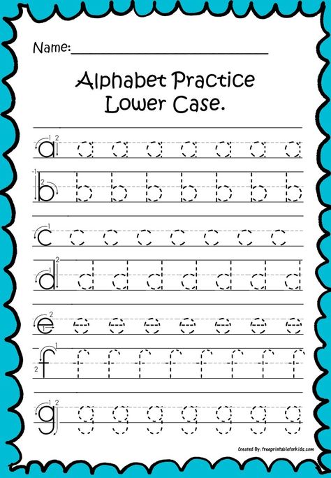 Fun FREE printable worksheets for Kinder Writing Readiness printables: Lower Case. Lower Case Letters Printable Free, Lower Case Alphabet Printables, Lowercase Letters Printable, Alphabet Practice, Kids Worksheets Printables, Math Poster, Alphabet Tracing, Educational Printables, Free Printable Worksheets