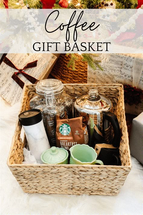 8 Creative Gift Basket Ideas - Bless'er House Unique Christmas Gift Baskets, Diy Coffee Sleeve, Coffee Lover Gifts Basket, Nestle Coffee, Movie Night Gift Basket, Coffee Basket, Creative Gift Baskets, Coffee Creamers, Coffee Gift Basket