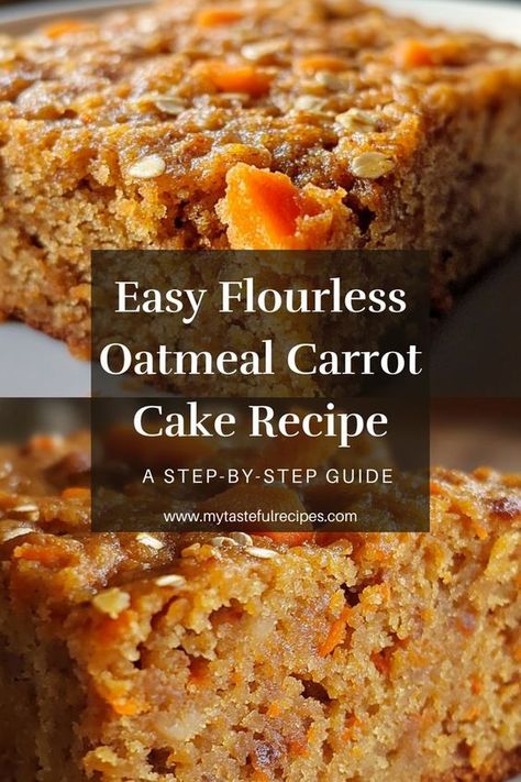 Satisfy your sweet tooth with this delightful oatmeal carrot cake! This easy recipe skips refined sugar and flour, making it a healthy and delicious snack for all ages Oatmeal Breakfast Cake Healthy, Baked Carrot Cake Oatmeal, Flourless Carrot Cake, Oatmeal Carrot Cake, Cake Recipe Healthy, Eggless Carrot Cake, Carrot Cake Baked Oatmeal, Carrot Cake Recipe Healthy, Oat Cake Recipes