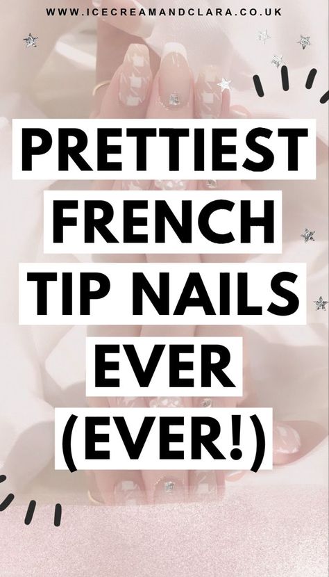 French tip nails inspiration and girly french manicure nail art ideascutest french mani designs to try Cutest French Tip Nails, French Tip And White Nails, Ideas For French Nails, Elegant French Manicure Nails, French Manicures Designs, French Polish Nails Classy, Cool French Manicure Ideas, Spring French Manicure Ideas, Nail Polish French Tip Ideas