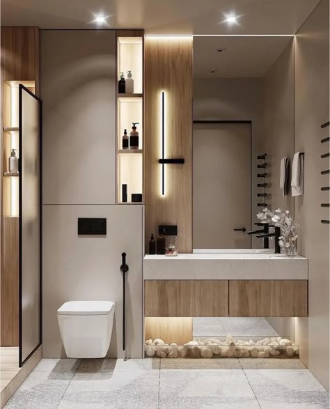 Small Full Bathroom, Beautiful Bathroom Designs, Best Bathroom Designs, Washroom Design, Toilet Design, Bathroom Design Decor, Bathroom Inspiration Decor, Bathroom Design Luxury, Bathroom Layout